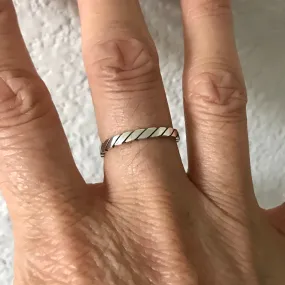 Sterling Silver Rope Ring, Stackable Ring, Silver Rings, Band